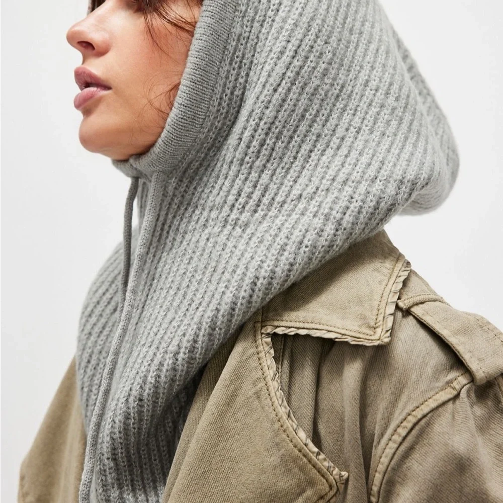 Free People Ribbed a balaclava  Green New Condition - Picture 3 of 8